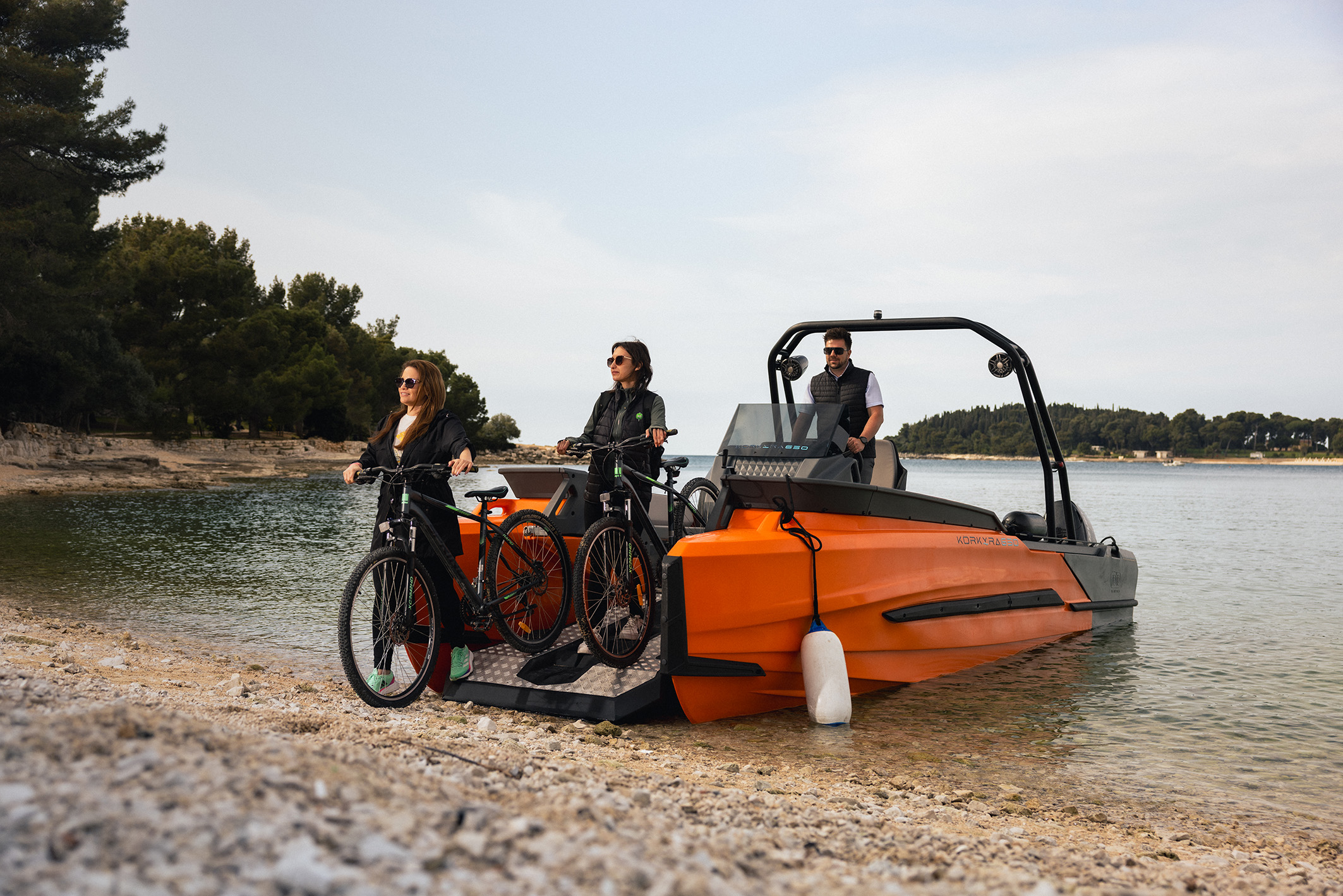 Korkyra650 Pro cycling at the beach