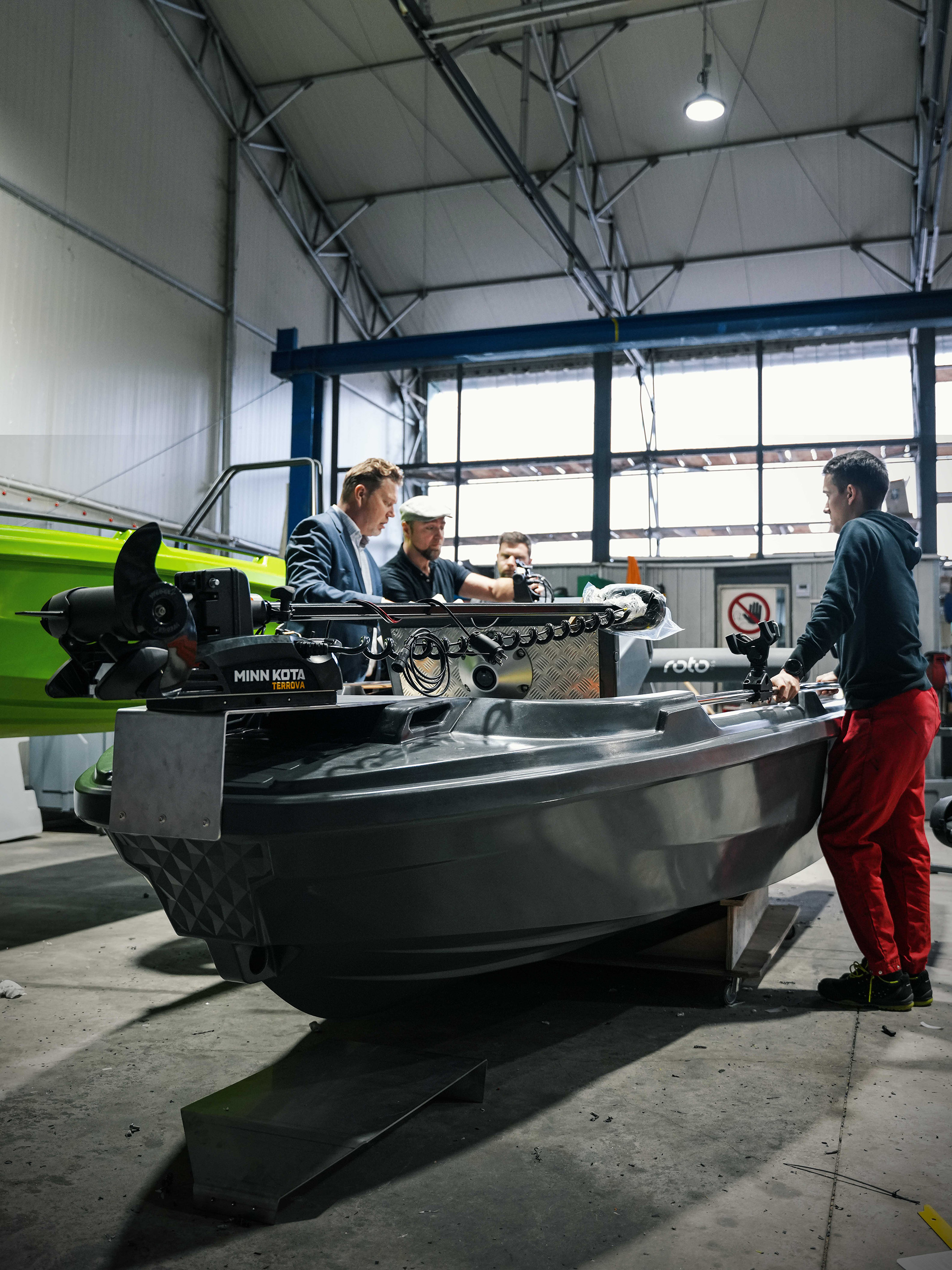 Detail van de Hydra 450 Fishing onderhoudsarme kunststof afwerking